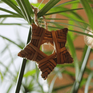 Lot de 3 étoiles de Noël en jonc