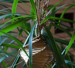 Lot de 3 boules de Noël en jonc