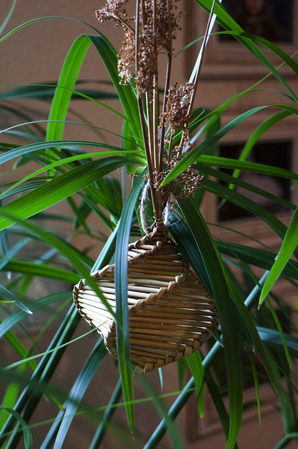 Lot de 3 boules de Noël en jonc