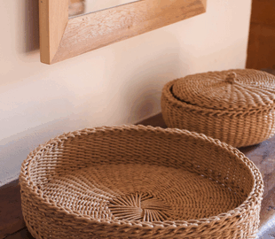 Corbeille en toron de papier recyclé