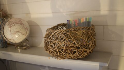 Grande corbeille en lierre